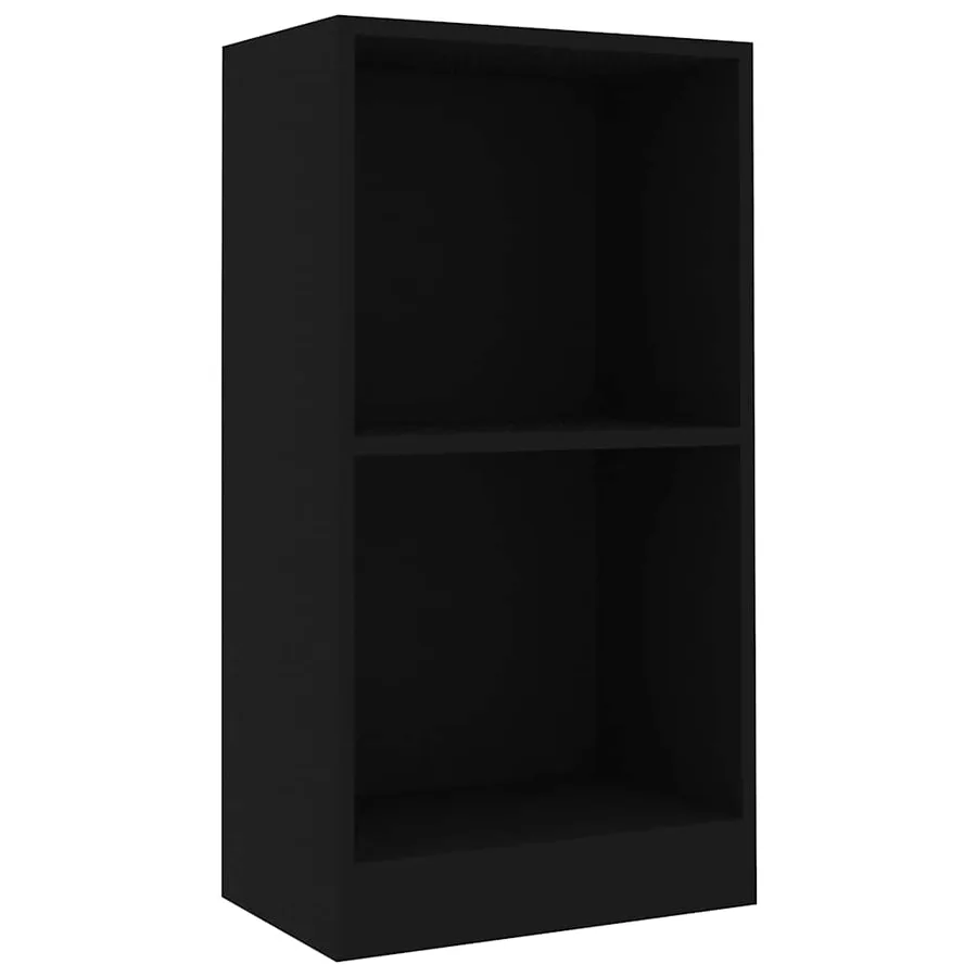 Bibliothèque noir 40x24x75 cm bois d'ingénierie - 2