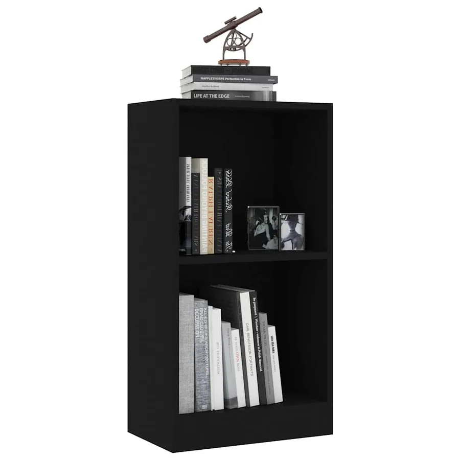 Bibliothèque noir 40x24x75 cm bois d'ingénierie - 5