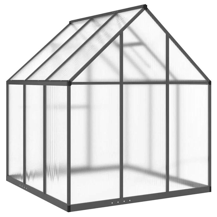 Serre avec cadre de base anthracite 169x169x195 cm aluminium - 5