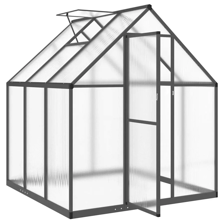 Serre avec cadre de base anthracite 169x169x195 cm aluminium - 6