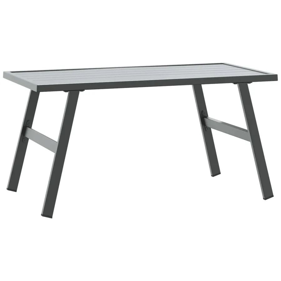 Table basse de jardin noir 90x45x35 cm acier enduit de poudre - 2