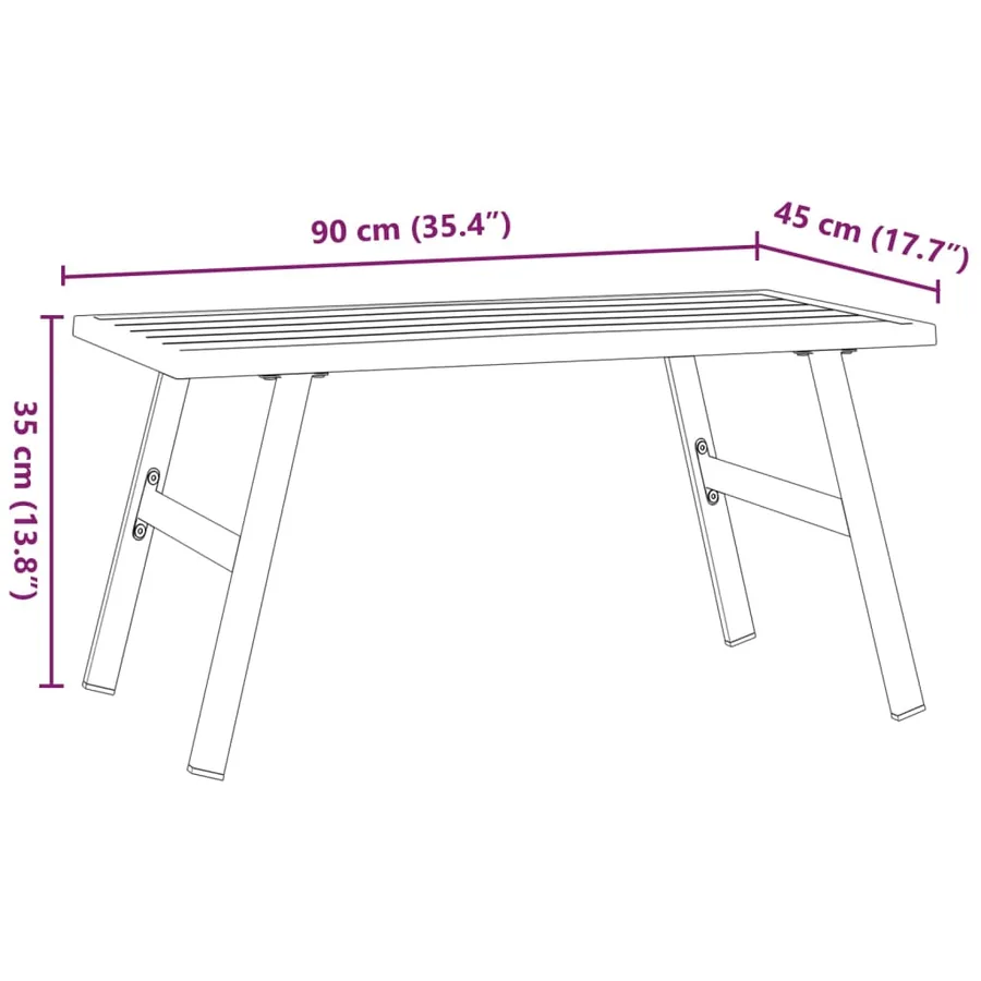 Table basse de jardin noir 90x45x35 cm acier enduit de poudre - 6