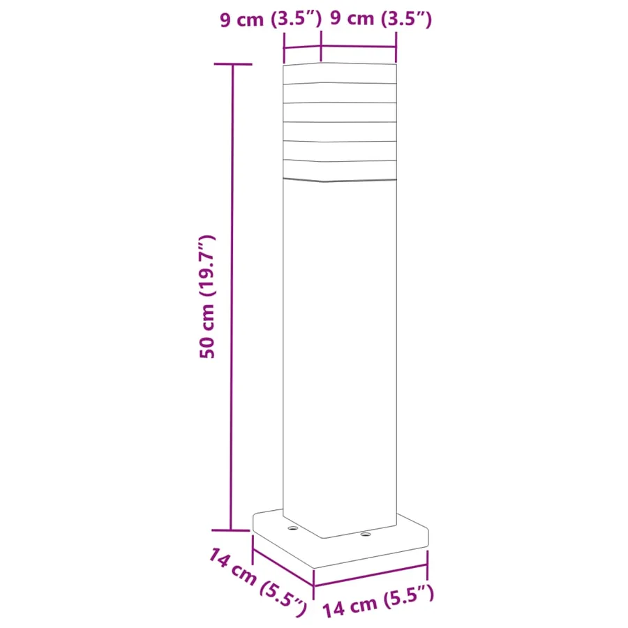 Lampadaires d'extérieur 3 pcs noir 50 cm aluminium - 7