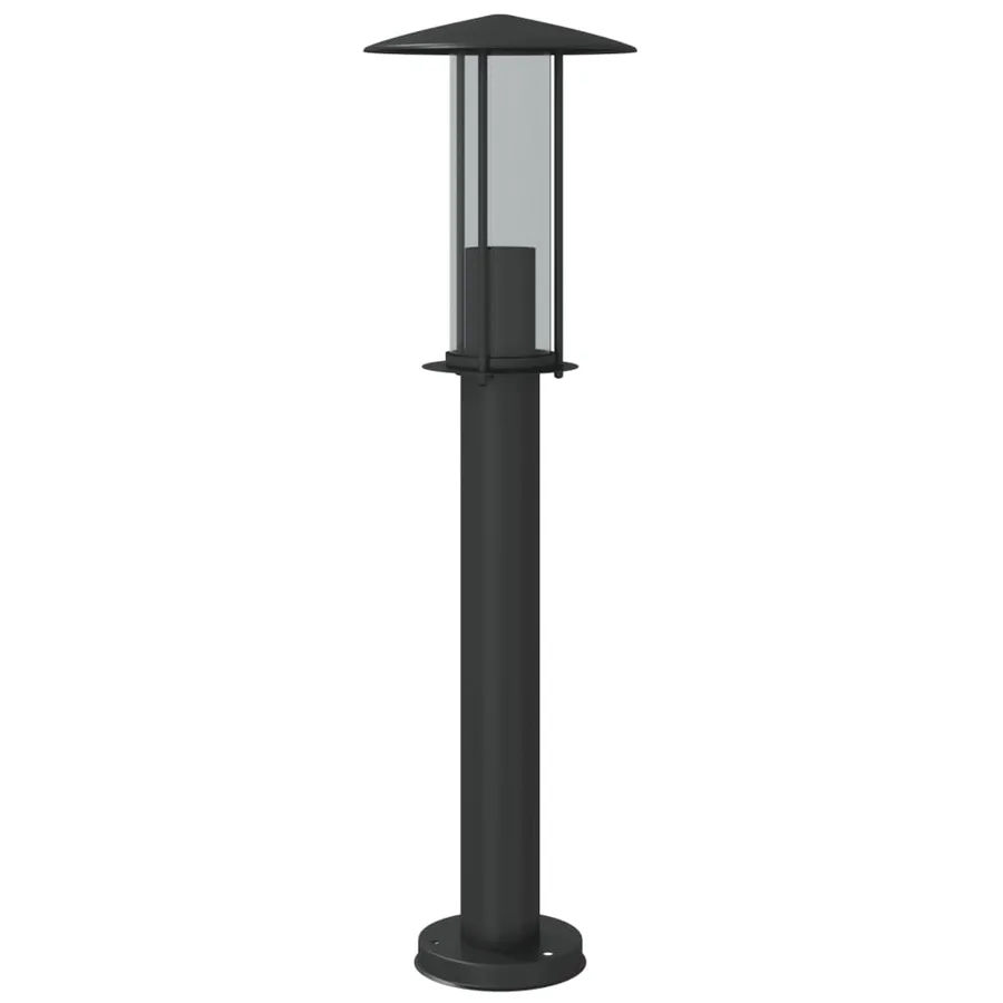 Lampadaires d'extérieur 3 pcs noir 60 cm acier inoxydable - 4