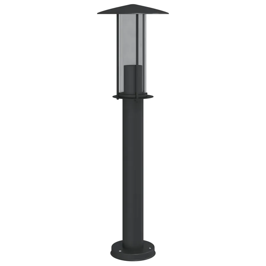 Lampadaires d'extérieur 3 pcs noir 60 cm acier inoxydable - 5