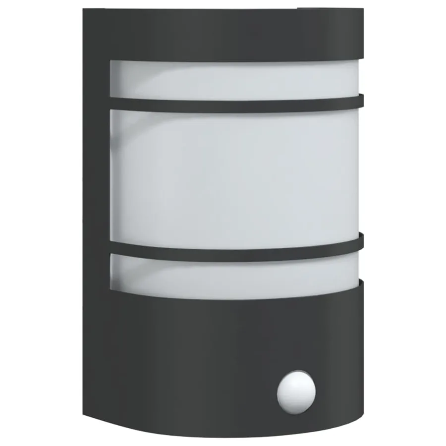 Applique murale d'extérieur avec capteur noir acier inoxydable - 2