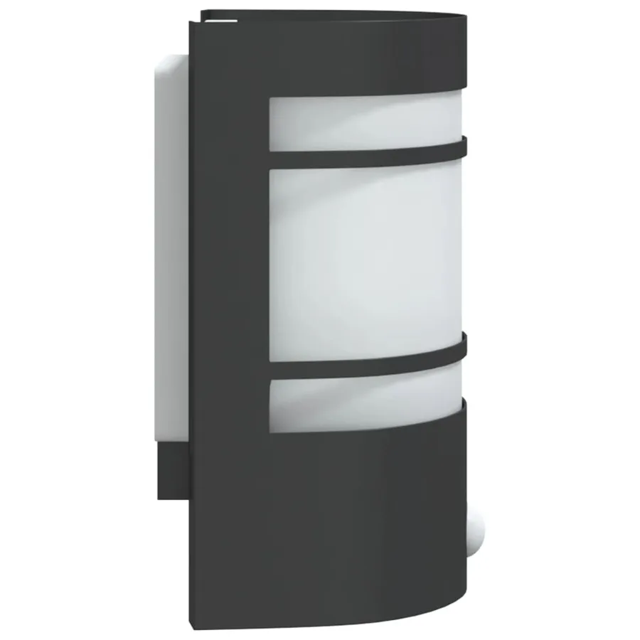 Applique murale d'extérieur avec capteur noir acier inoxydable - 5