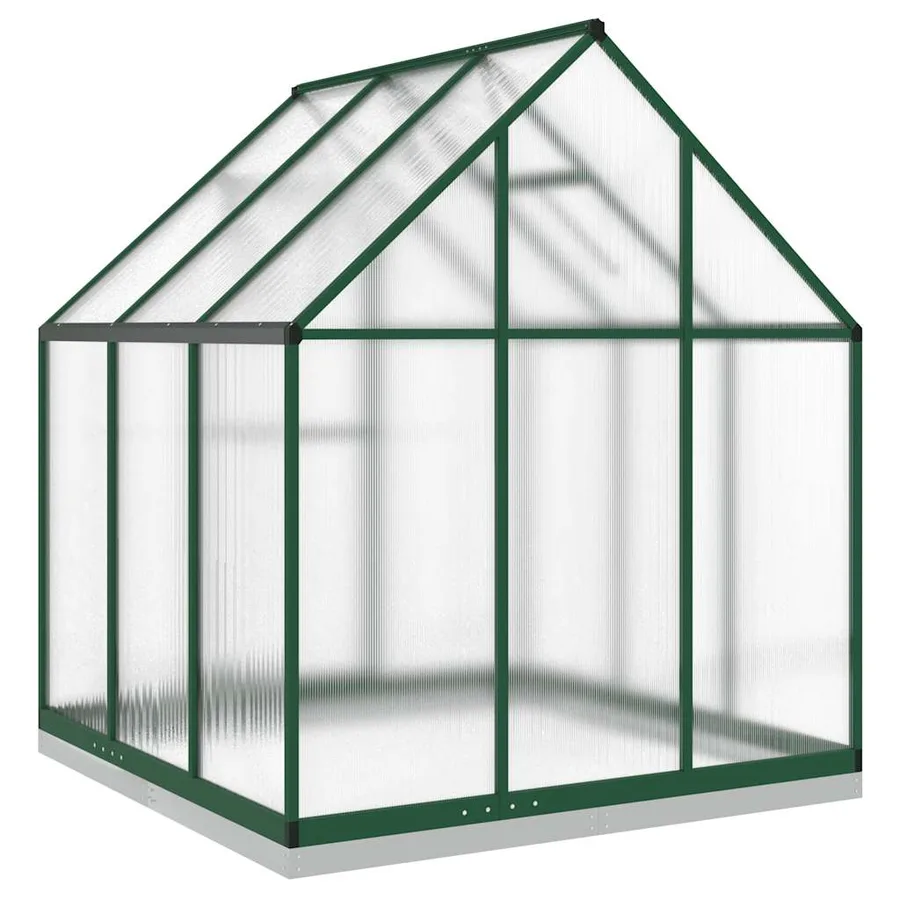 Serre avec cadre de base vert 169x169x202 cm aluminium - 5