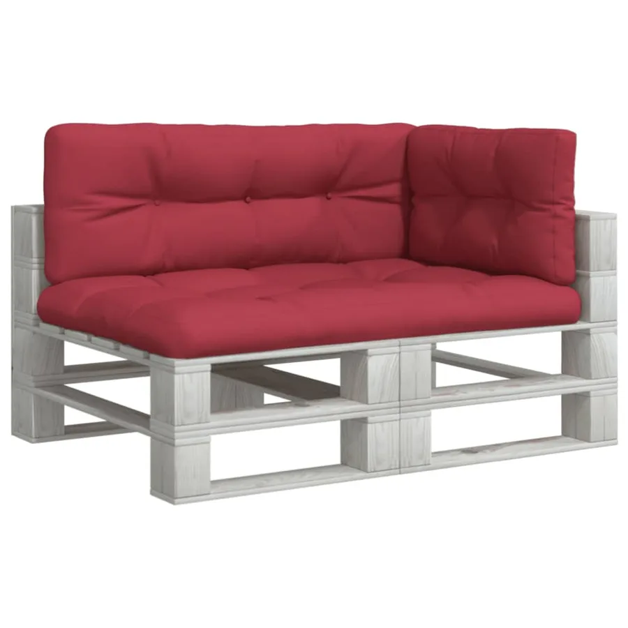 Coussins de palette lot de 3 rouge bordeaux tissu - 3