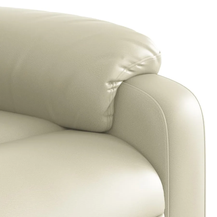 Fauteuil de massage inclinable électrique crème similicuir - 11