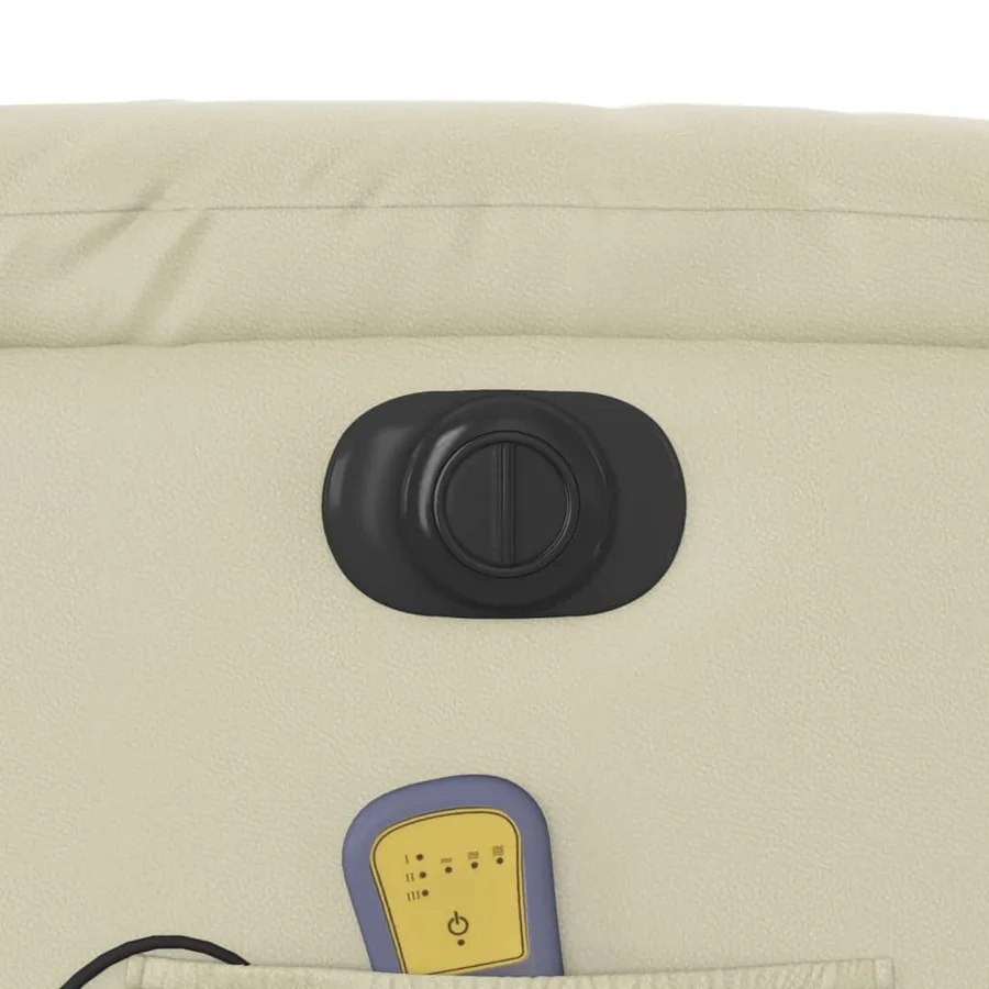 Fauteuil de massage inclinable électrique crème similicuir - 12