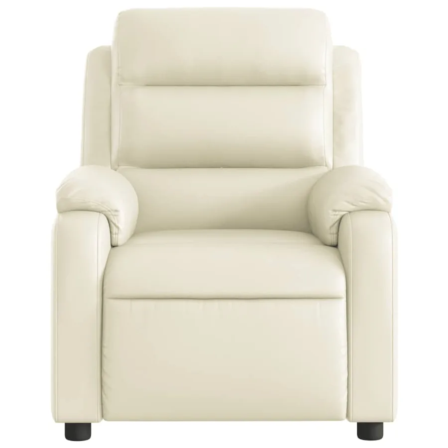 Fauteuil de massage inclinable électrique crème similicuir - 9