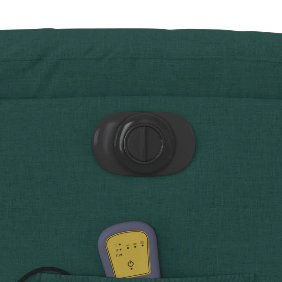 Fauteuil inclinable de massage électrique Vert foncé Tissu - 12