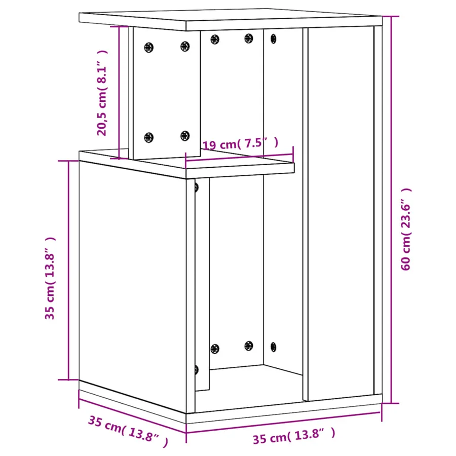 Table d'appoint noir 35x35x60 cm bois d'ingénierie - 10