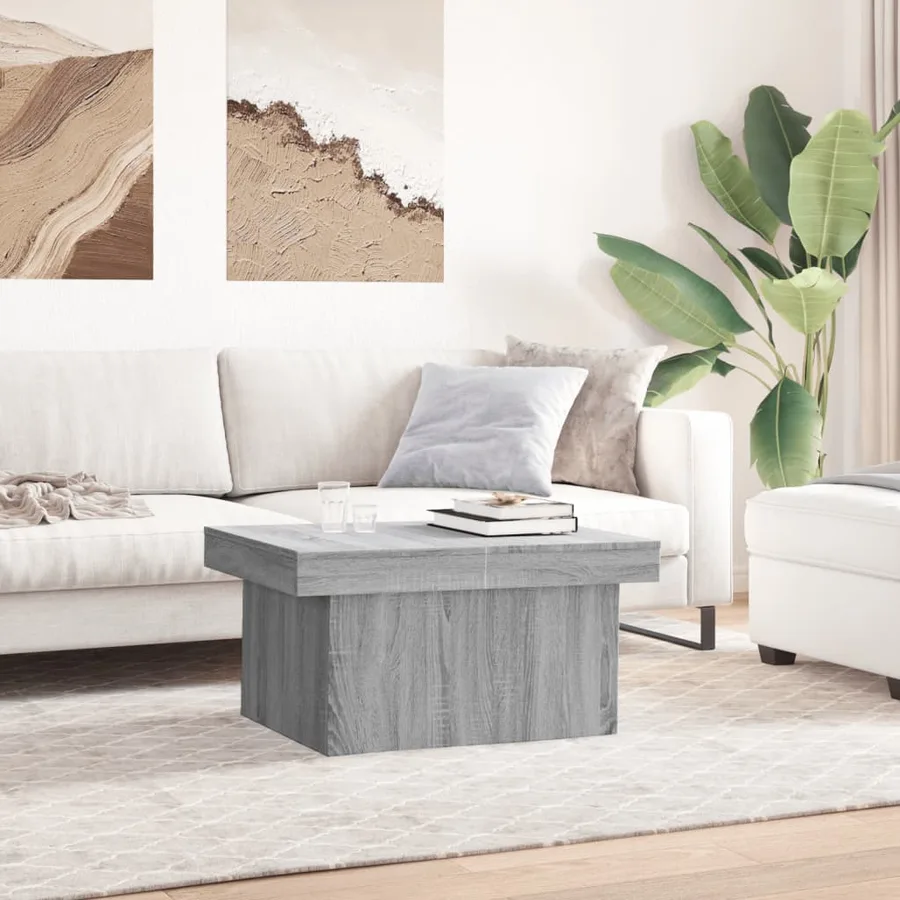 Table basse sonoma gris 80x55x40 cm bois d'ingénierie - 3