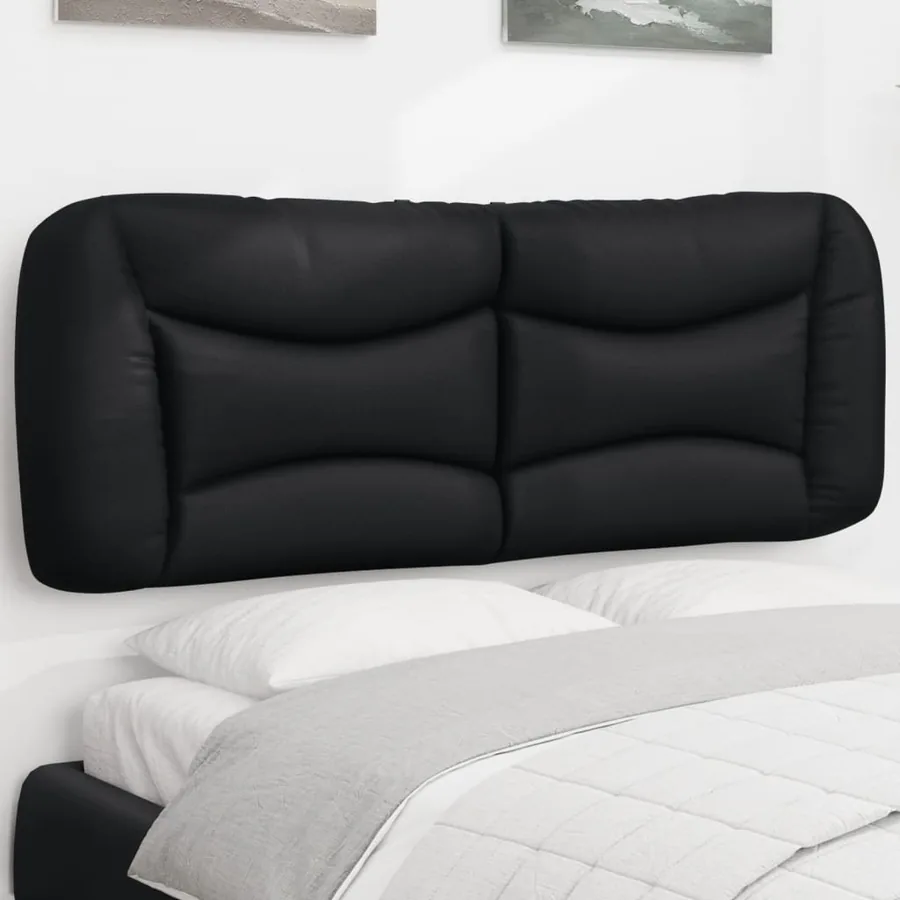 Coussin de tête de lit noir 135 cm en similicuir