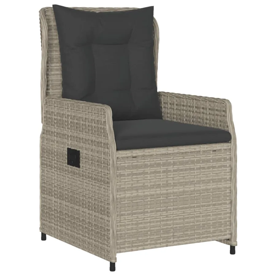 Chaises inclinables de jardin lot de2 gris clair résine tressée - 4