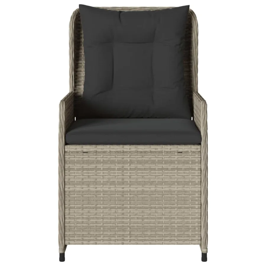 Chaises inclinables de jardin lot de2 gris clair résine tressée - 5