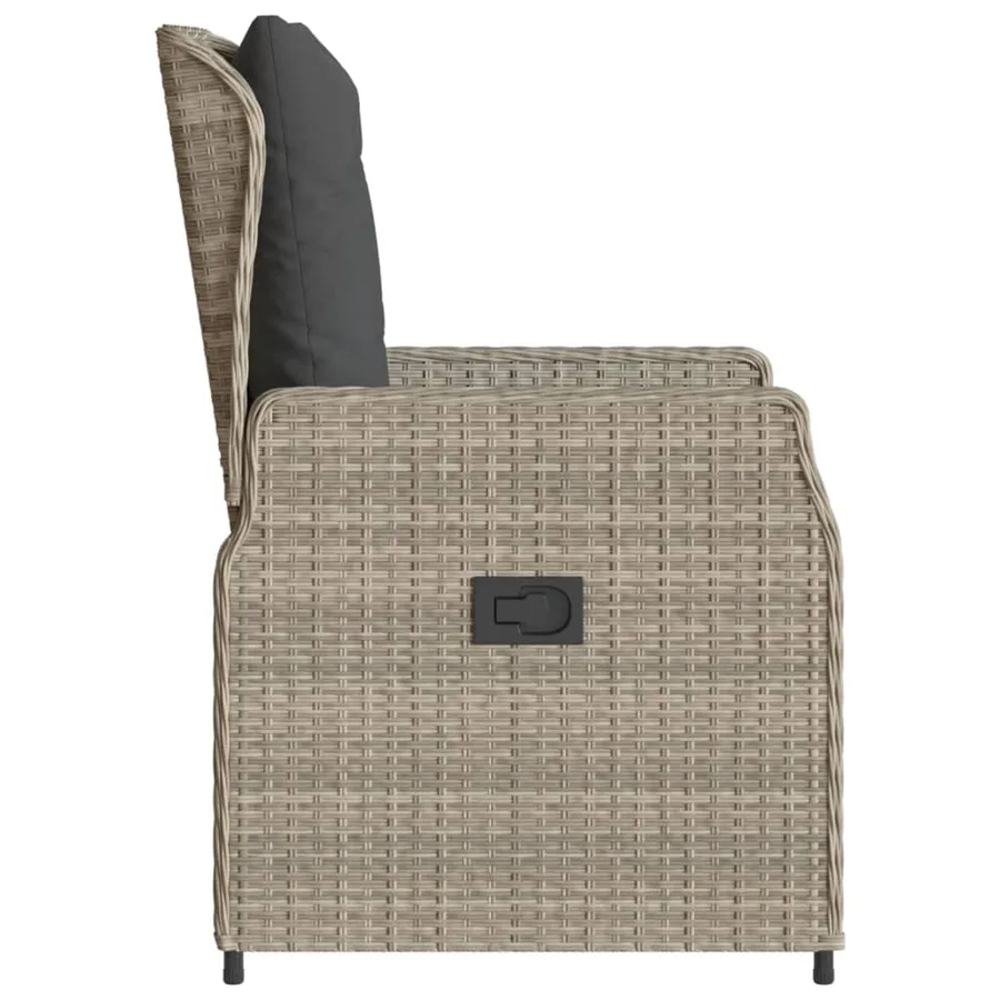 Chaises inclinables de jardin lot de2 gris clair résine tressée - 6