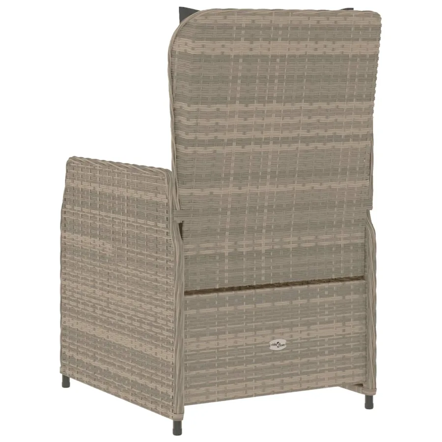 Chaises inclinables de jardin lot de2 gris clair résine tressée - 7