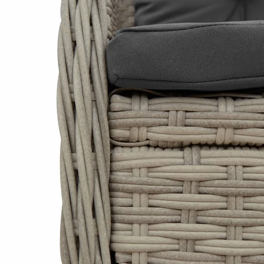 Chaises inclinables de jardin lot de2 gris clair résine tressée - 9