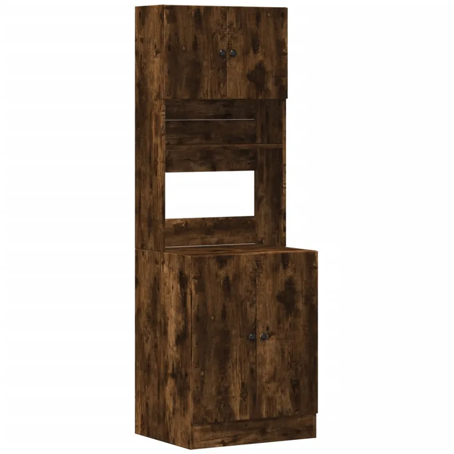Armoire de cuisine chêne fumé 60x50x180 cm bois d'ingénierie - 2