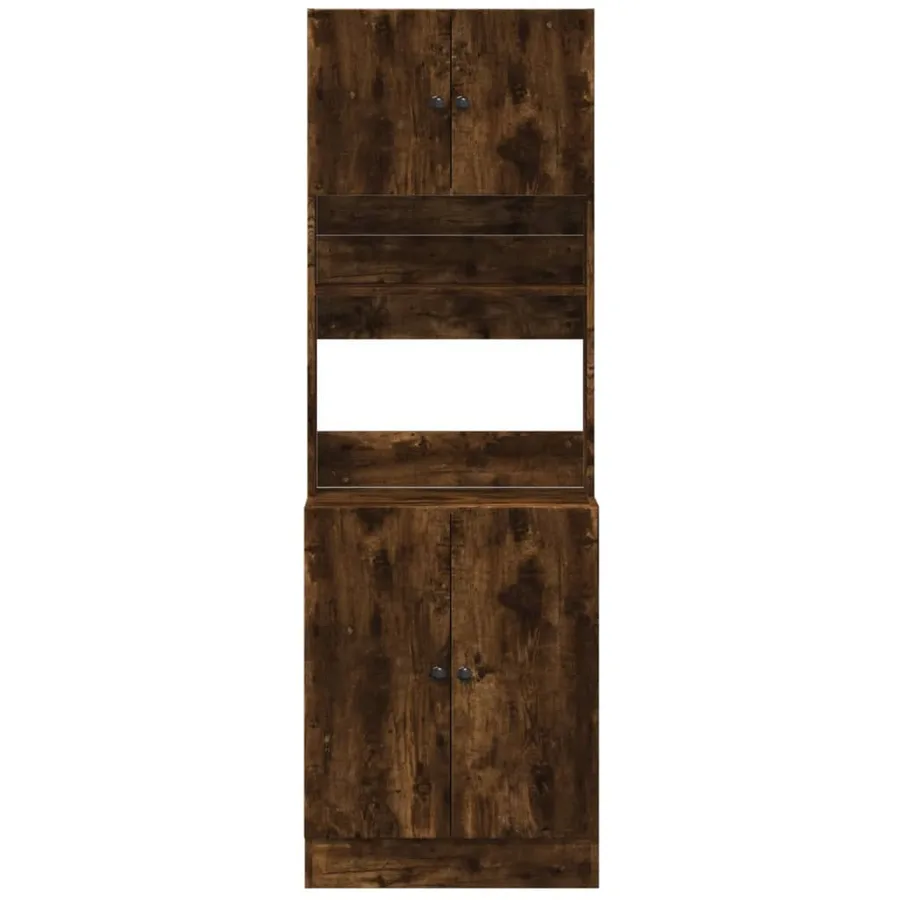 Armoire de cuisine chêne fumé 60x50x180 cm bois d'ingénierie - 4