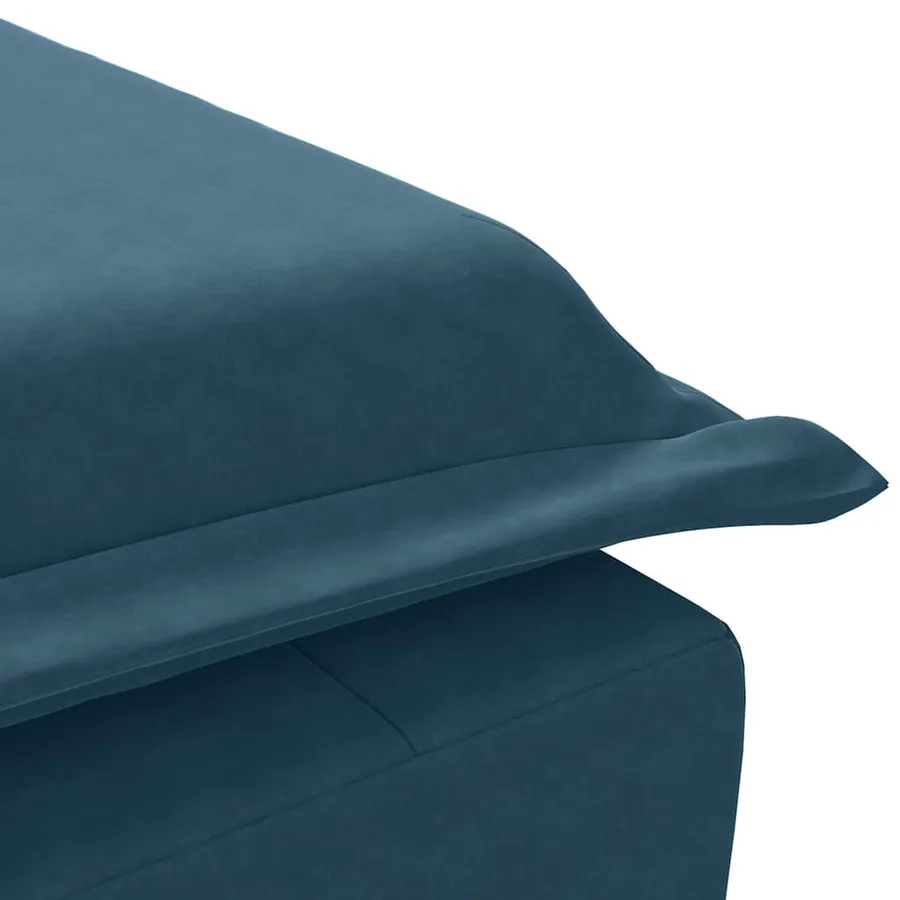 Chaise longue de massage avec traversin bleu velours - 8