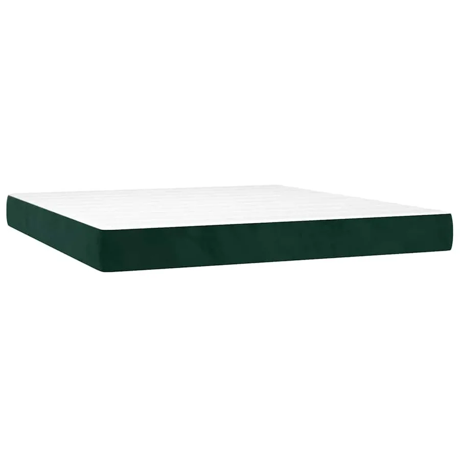Sommier à lattes de lit et matelas Vert foncé 180x200cm Velours - 6
