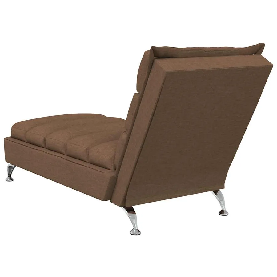 Chaise longue de massage avec coussins marron tissu - 6