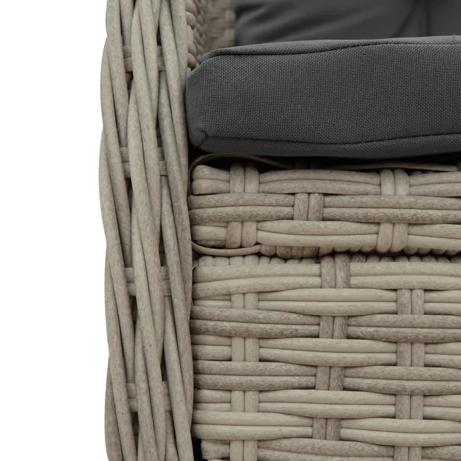 Ensemble à manger de jardin et coussins 9 pcs gris clair rotin - 6
