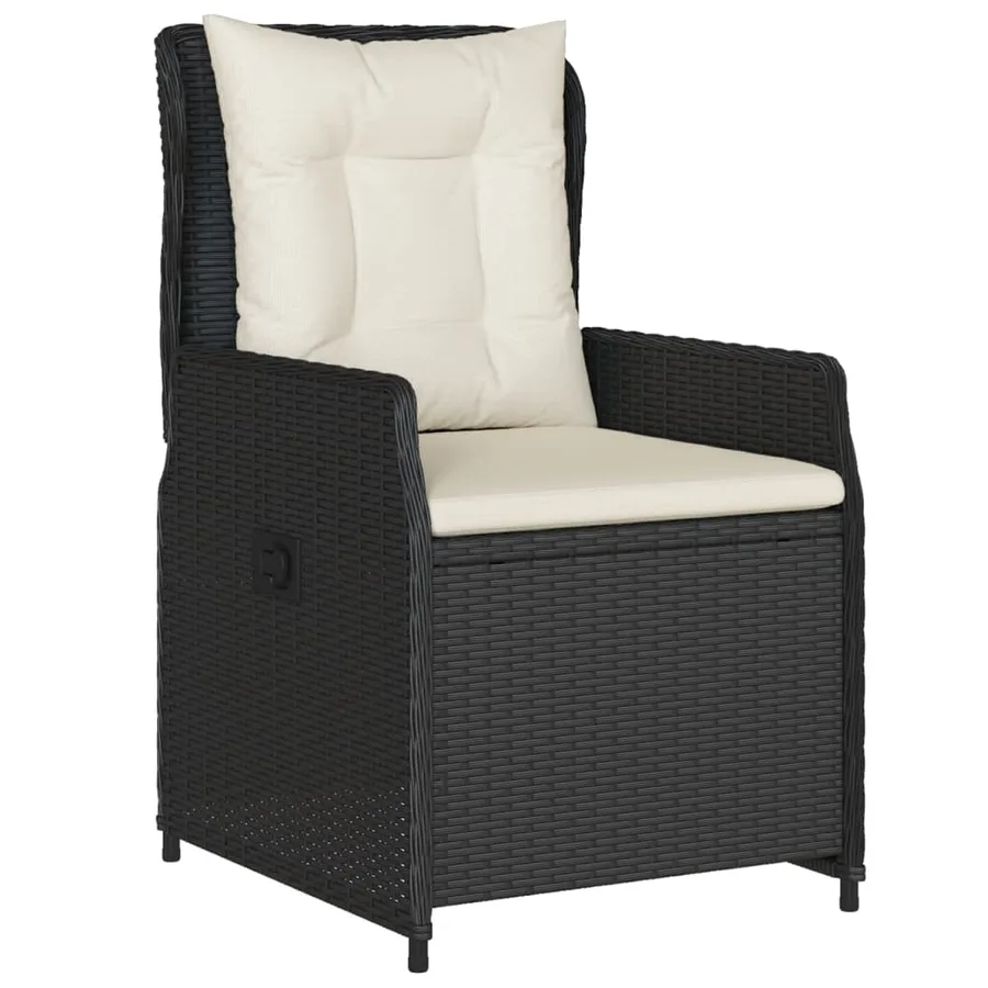 Ensemble à manger de jardin avec coussins 3 pcs Noir - 3