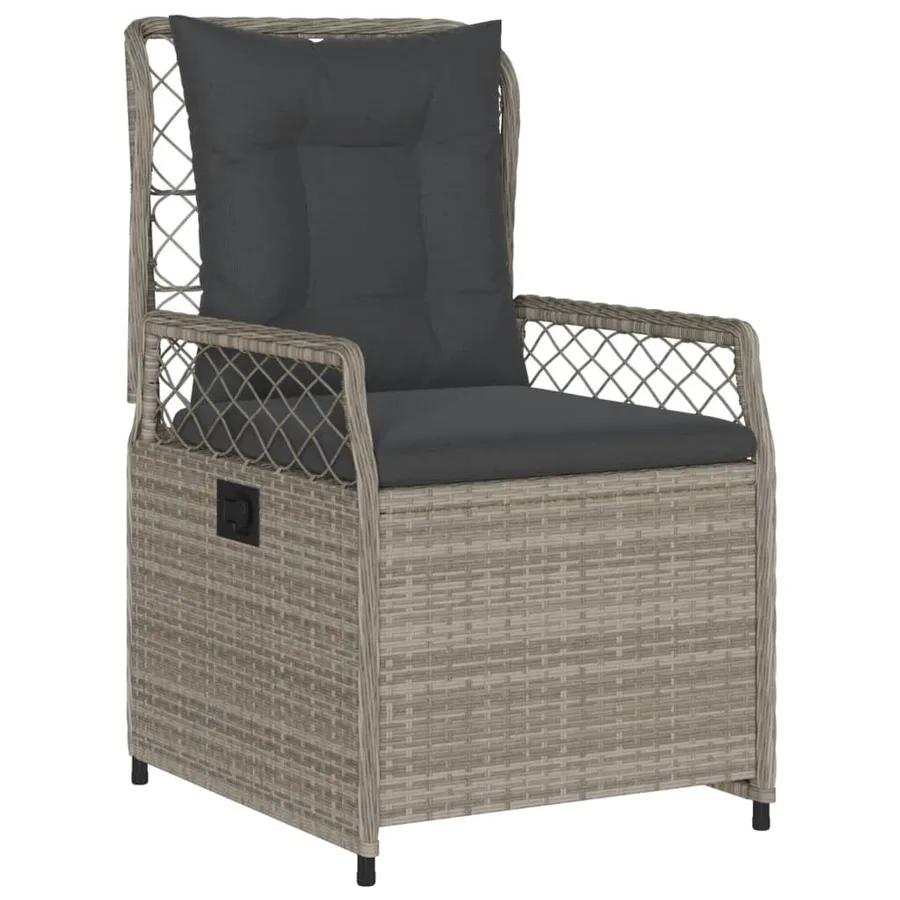 Ensemble à manger de jardin et coussins 7 pcs gris clair rotin - 3
