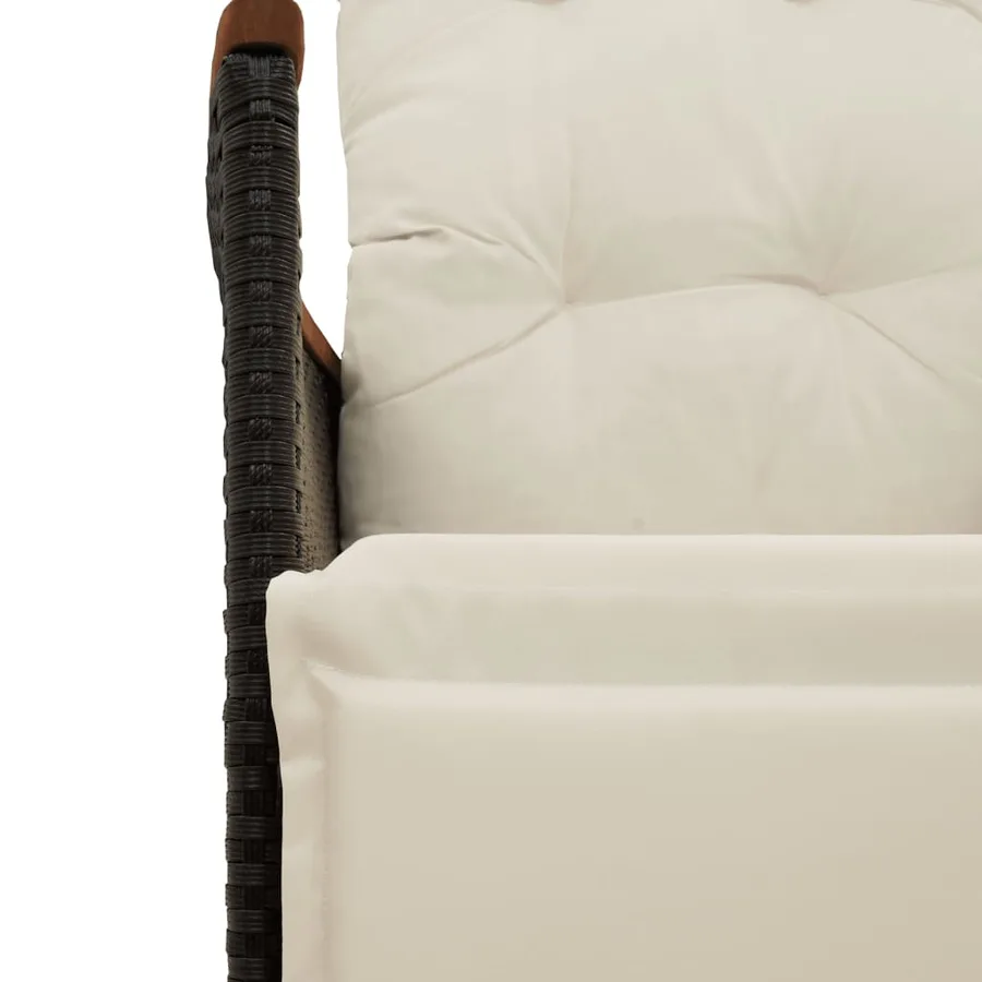 Ensemble de bistro de jardin 9 pcs coussins noir poly rotin - 5