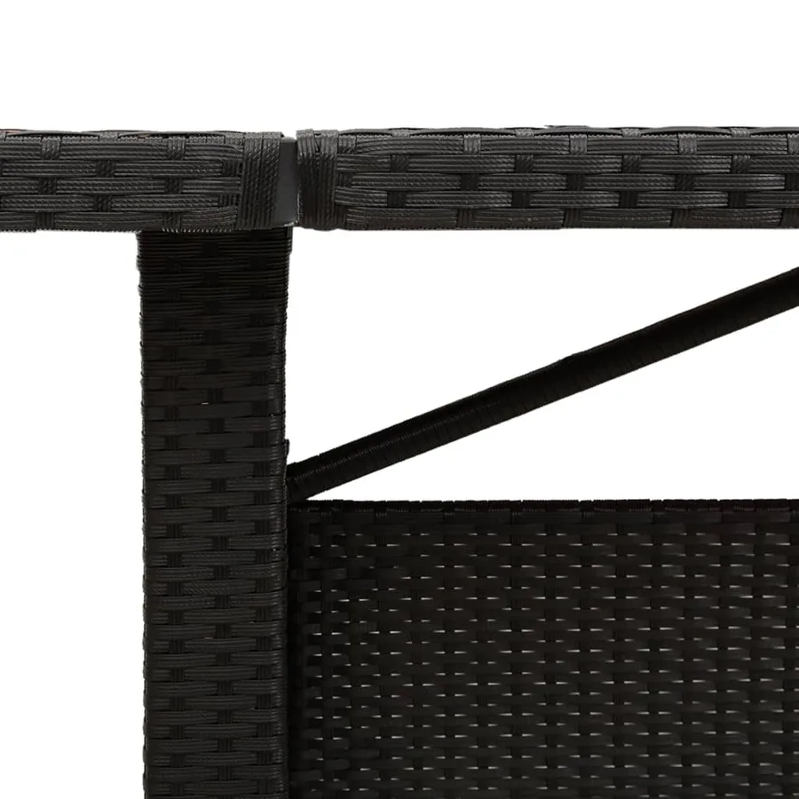 Table de jardin et dessus en bois d'acacia noir résine tressée - 8