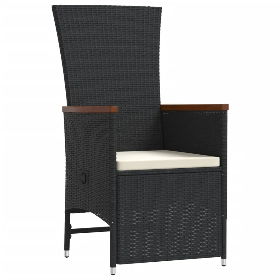 Ensemble à manger de jardin 11 pcs coussins noir résine tressée - 4