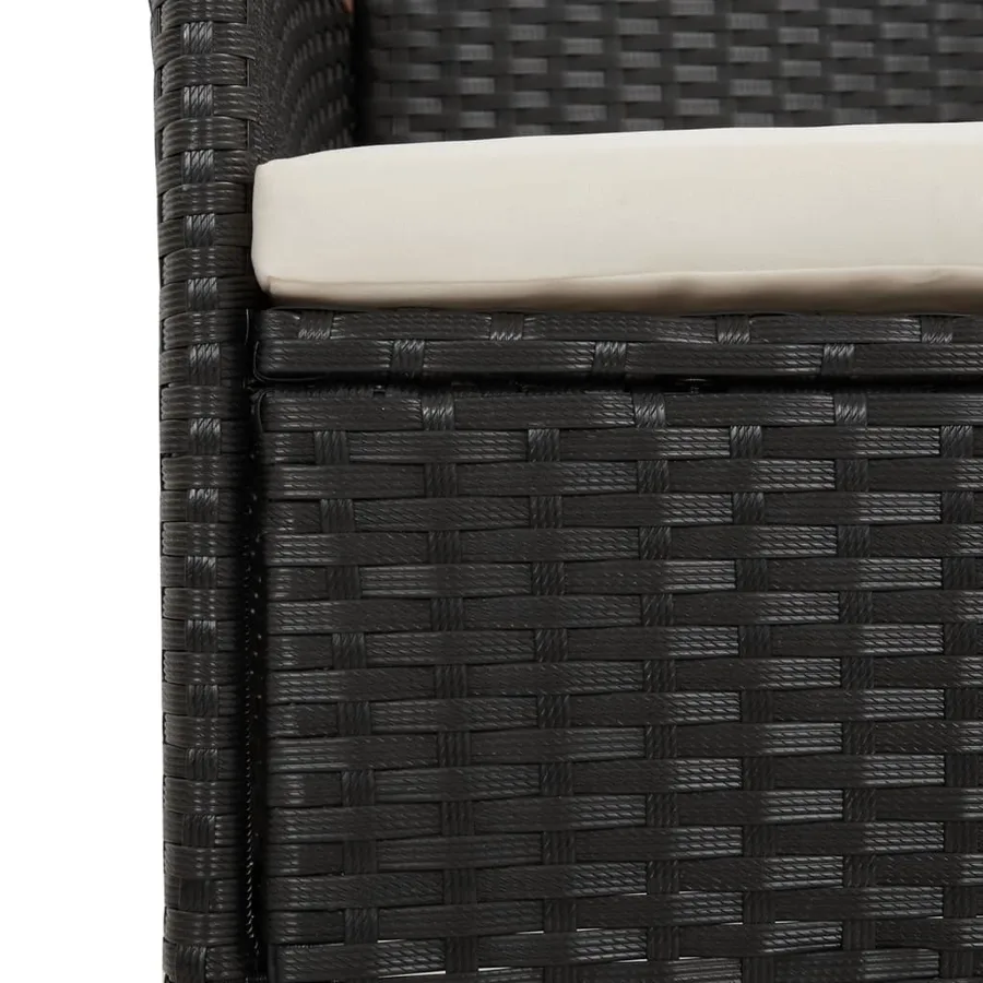 Ensemble à manger de jardin 11 pcs coussins noir résine tressée - 6