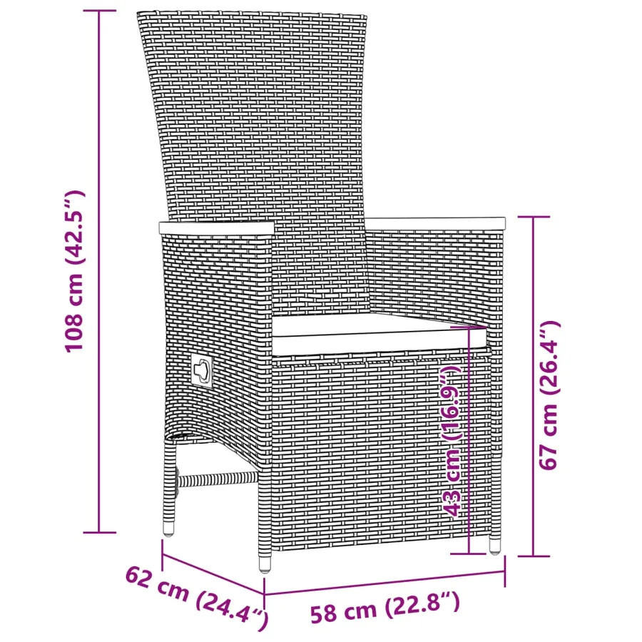 Ensemble à manger de jardin 11 pcs coussins noir résine tressée - 9