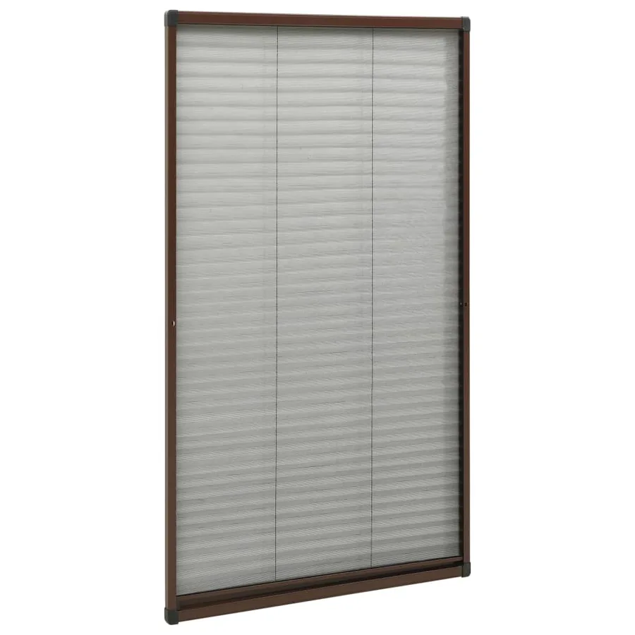 Moustiquaire plissée pour fenêtre Aluminium Marron 80x160 cm - 3