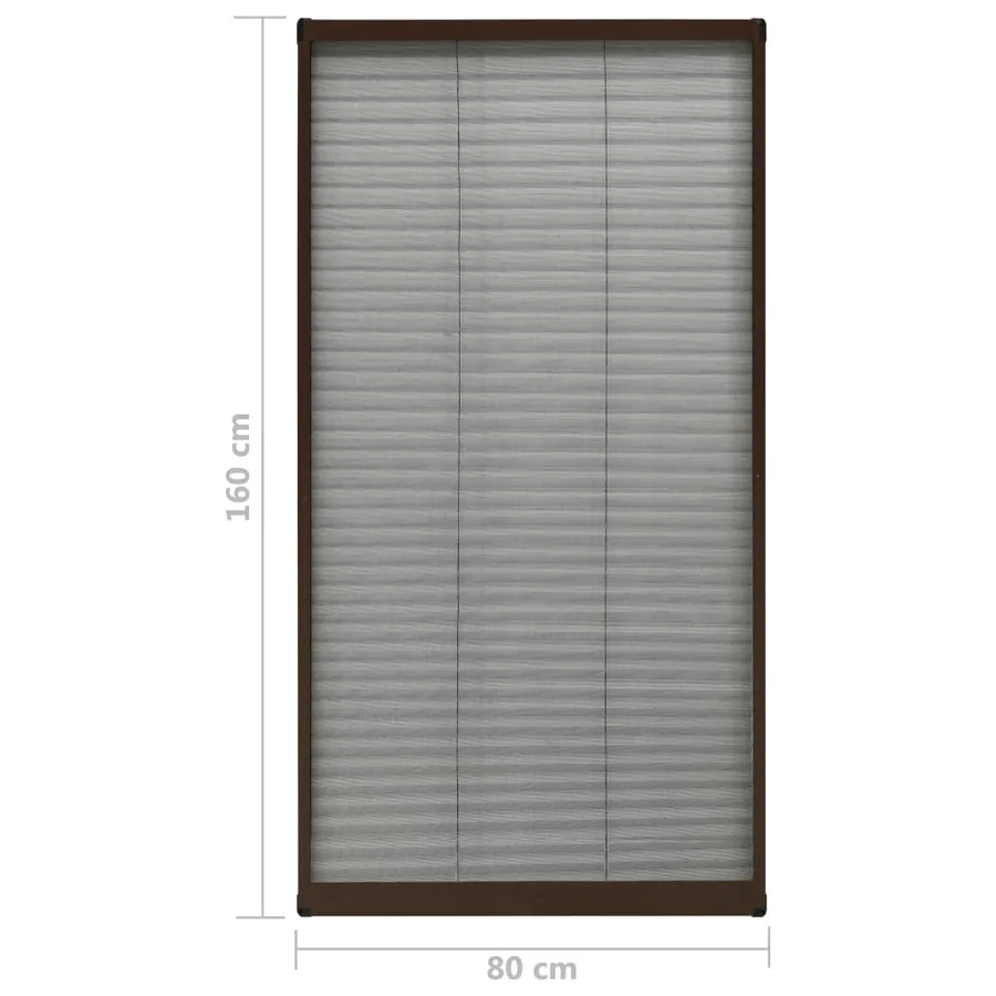 Moustiquaire plissée pour fenêtre Aluminium Marron 80x160 cm - 7