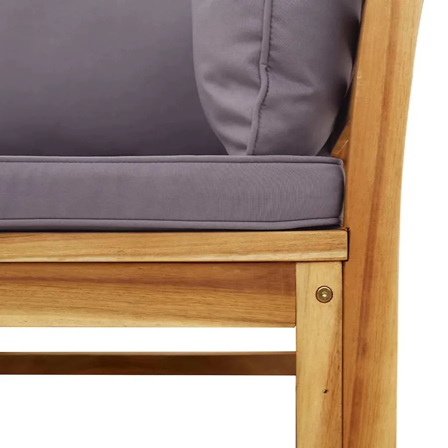 Salon de jardin avec coussins 5 pcs Bois d'acacia solide - 7