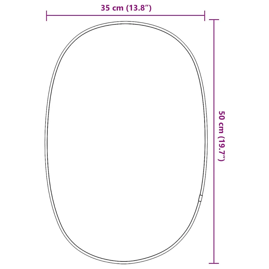 Miroir mural Noir 50x35 cm - 7
