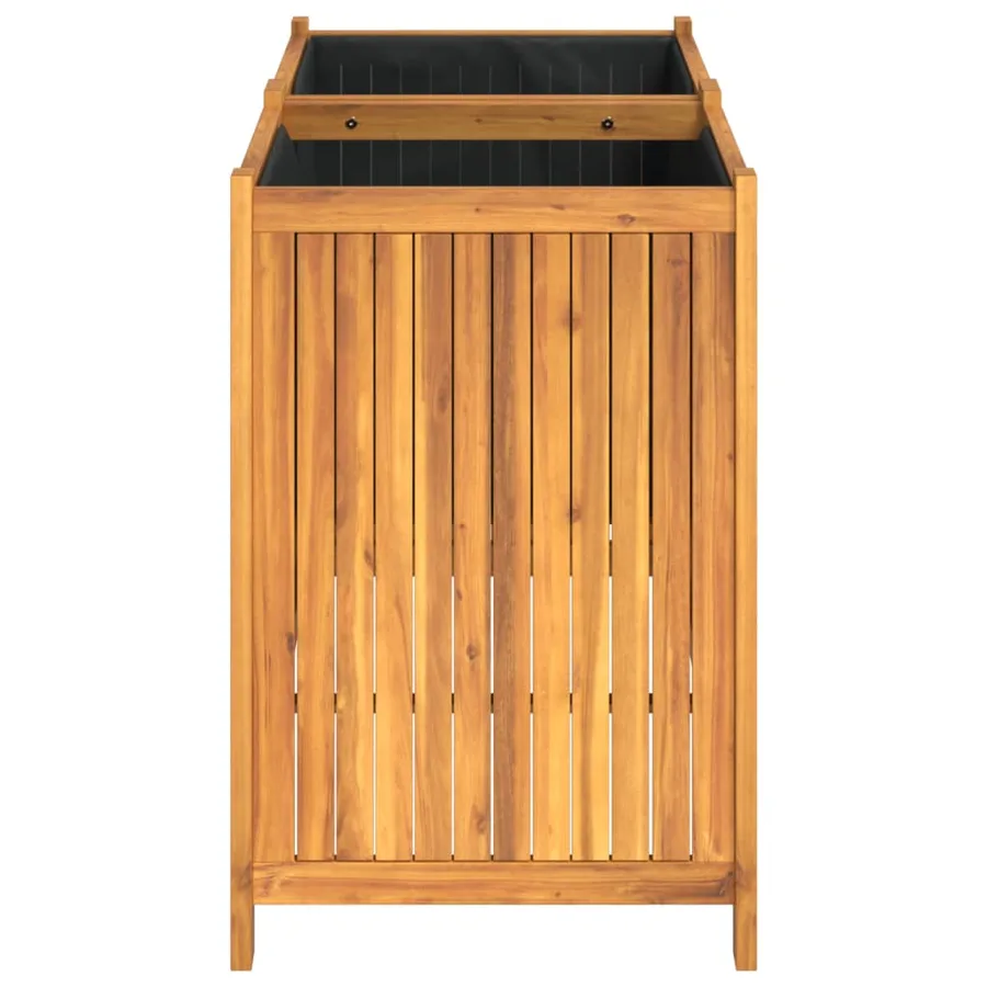 Jardinière avec doublure 100x50x75 cm bois massif d'acacia - 6