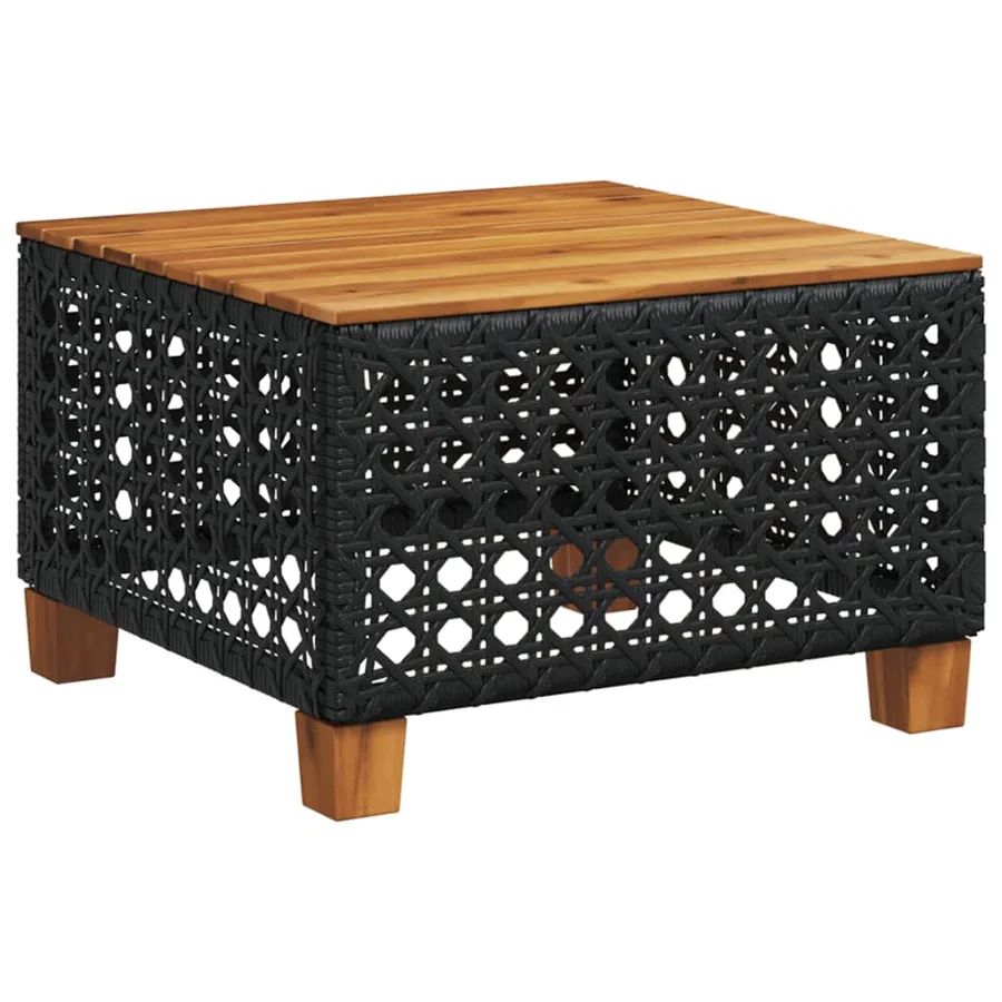 Salon de jardin 7 pcs avec coussins noir résine tressée 63,5 x 63,5 x 62 cm - 61,2 kg - 6
