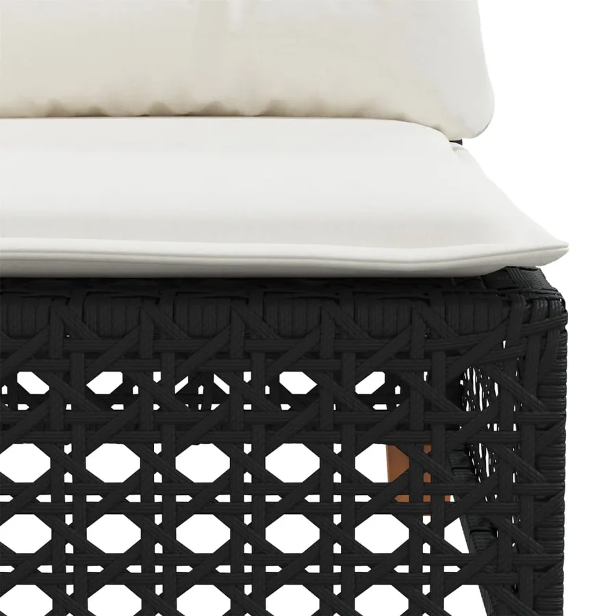 Salon de jardin 7 pcs avec coussins noir résine tressée 63,5 x 63,5 x 62 cm - 61,2 kg - 7