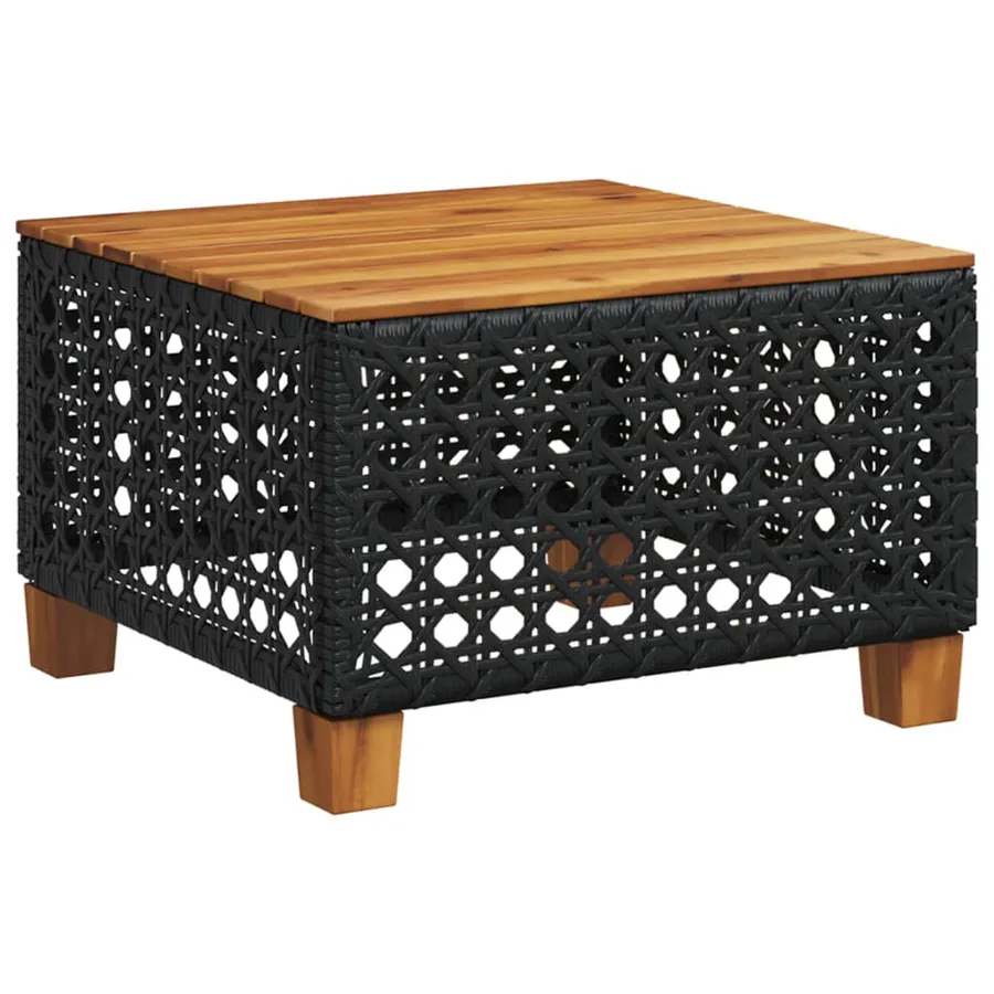 Salon de jardin 11 pcs avec coussins noir résine tressée - 5