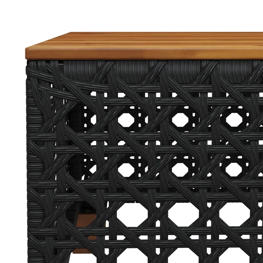 Salon de jardin 5 pcs avec coussins noir résine tressée - 7