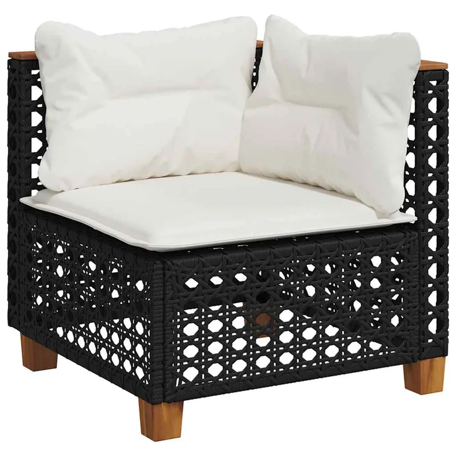Salon de jardin 7 pcs avec coussins noir résine tressée 63,5 x 63,5 x 62 cm - 67,8 kg - 3