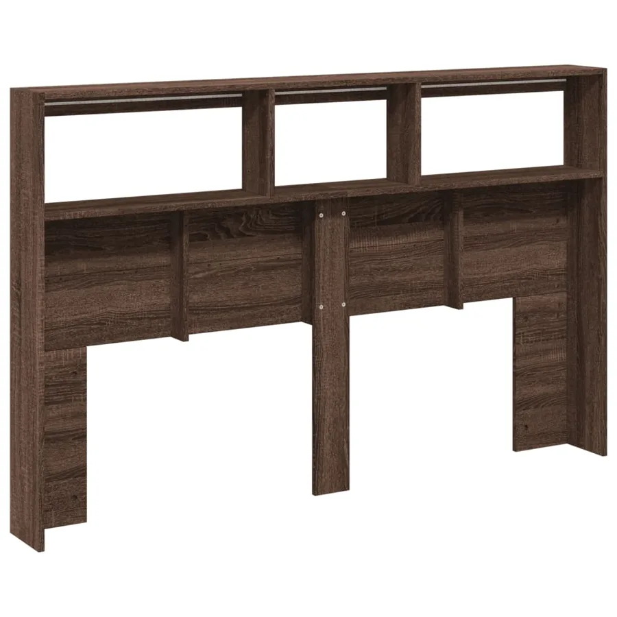 Armoire tête de lit avec LED chêne marron 160x17x102 cm - 8