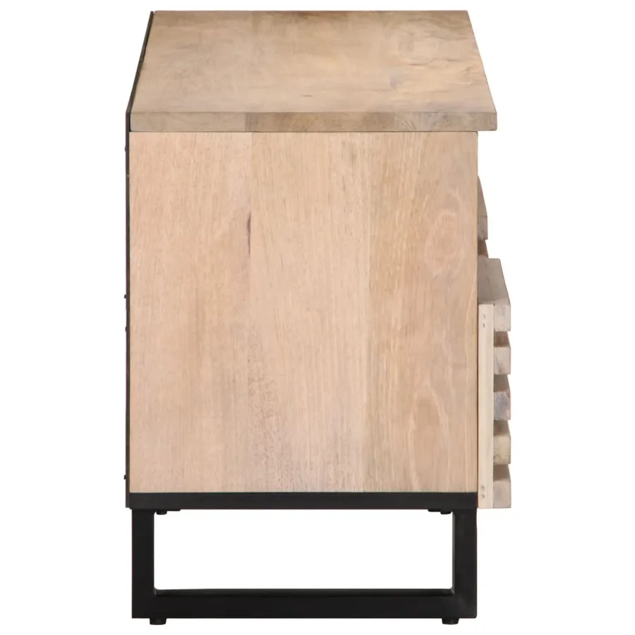 Meuble TV 100x34x46 cm bois massif de manguier - 4
